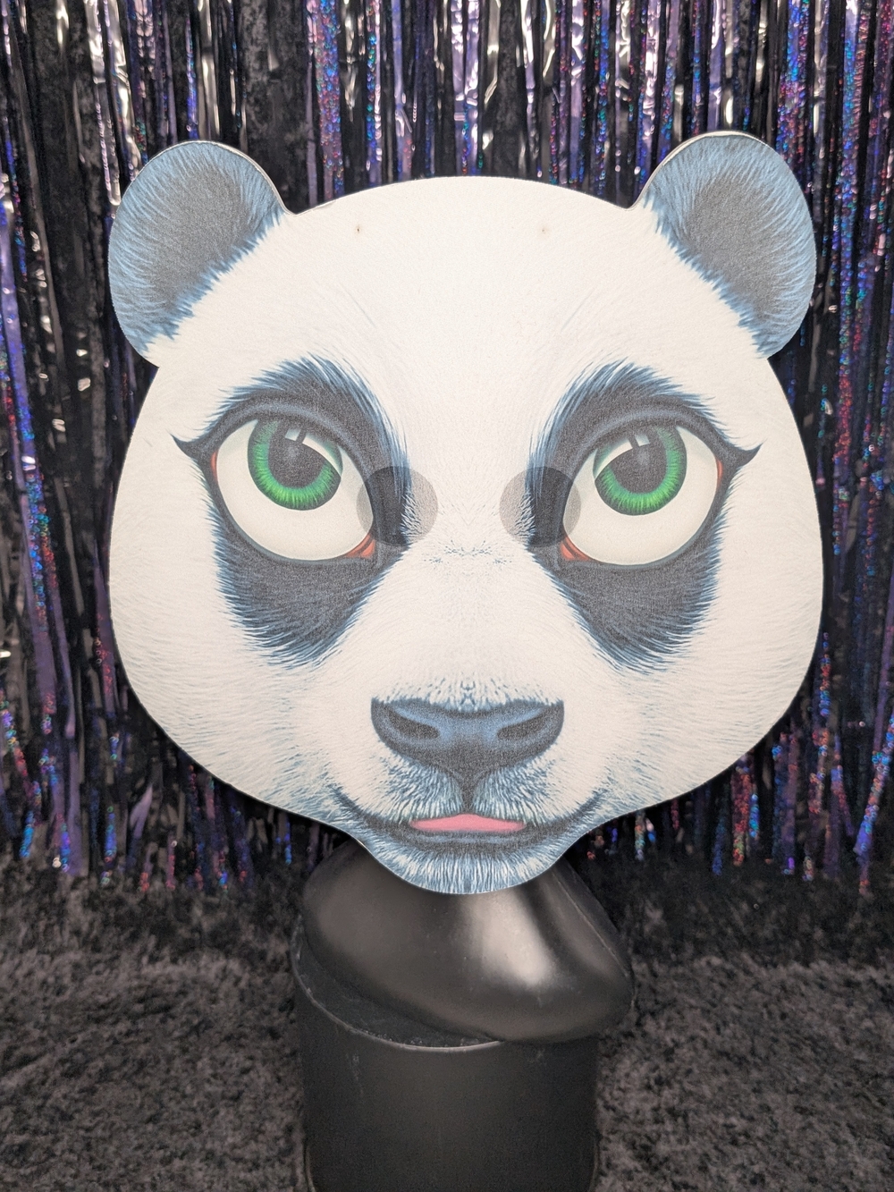 Panda Face Party Mask in White and Black